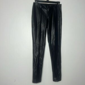 NWT Anne Klein black faux leather leggings size XS
